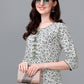 Party Wear Kurti Cotton White Weaving Kurtis