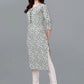 Party Wear Kurti Cotton White Weaving Kurtis