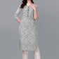 Party Wear Kurti Cotton White Weaving Kurtis