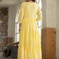 Gown Cotton Yellow Embroidered Gown