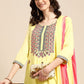 Salwar Suit Cotton Yellow Embroidered Salwar Kameez