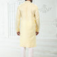 Kurta Pyjama Cotton Linen Yellow Thread Mens
