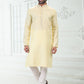 Kurta Pyjama Cotton Linen Yellow Thread Mens