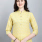 Designer Kurti Cotton Yellow Booti Kurtis