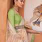Classic Brasso Cream Green Fancy Work Saree