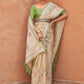 Classic Brasso Cream Green Fancy Work Saree