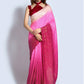 Shaded Saree Georgette Cream Hot Pink Sequins Saree