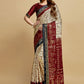 Trendy Saree Silk Cream Maroon Jacquard Work Saree