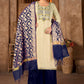 Salwar Suit Cotton Blue Cream Weaving Salwar Kameez