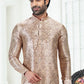 Kurta Pyjama Banarasi Silk Cream Digital Print Mens