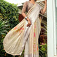 Classic Brasso Cream Fancy Work Saree