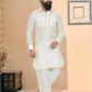 Kurta Pyjama Dupion Silk Cream Plain Mens