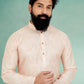 Kurta Pyjama Fancy Fabric Cream Digital Print Mens