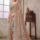 Designer Crepe Silk Cream Digital Print Saree
