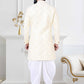 Indo Western Jacquard Cream Woven Mens