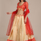 Lehenga Choli Jacquard Cream Woven Lehenga Choli