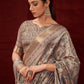 Contemporary Silk Cream Digital Print Saree