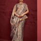 Contemporary Silk Cream Digital Print Saree