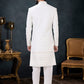 Indo Western Sherwani Silk Cream Embroidered Mens