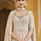 Palazzo Salwar Suit Georgette Cream Embroidered Salwar Kameez