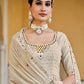 Palazzo Salwar Suit Georgette Cream Embroidered Salwar Kameez