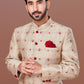 Indo Western Jacquard Cream Fancy Work Mens