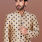 Indo Western Jacquard Cream Fancy Work Mens