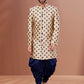 Indo Western Jacquard Cream Fancy Work Mens