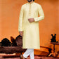 Kurta Pyjama Silk Cream Fancy Work Mens