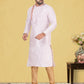 Kurta Pyjama Dupion Silk Cream Fancy Work Mens
