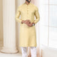 Kurta Pyjama Silk Cream Fancy Work Mens