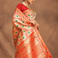Designer Silk Cream Weaving Saree