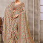 Designer Crepe Silk Cream Digital Print Saree