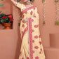 Trendy Saree Georgette Cream Embroidered Saree