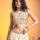 A Line Lehenga Georgette Cream Hand Work Lehenga Choli