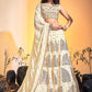 A Line Lehenga Georgette Cream Hand Work Lehenga Choli