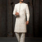 Sherwani Georgette Cream Machine Embroidery Mens