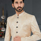 Indo Western Jacquard Cream Weaving Mens