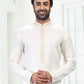 Kurta Pyjama Cotton Linen Cream Thread Mens