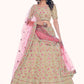 A Line Lehenga Net Cream Sequins Lehenga Choli