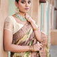 Classic Jacquard Silk Cream Print Saree