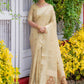 Contemporary Linen Tissue Cream Woven Saree