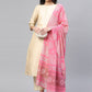 Salwar Suit Poly Silk Cream Plain Salwar Kameez