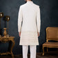 Indo Western Sherwani Georgette Cream Embroidered Mens