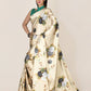Designer Satin Cream Digital Print Saree