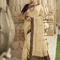 Classic Satin Silk Cream Weaving Saree