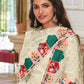 Churidar Suit Georgette Cream Embroidered Salwar Kameez