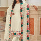 Churidar Suit Georgette Cream Embroidered Salwar Kameez