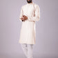Kurta Pyjama Cotton Cream Chikankari Work Mens