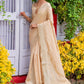 Classic Silk Cream Booti Saree